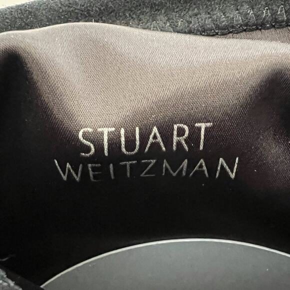 Stuart Weitzman Tieland Black Suede Over The Knee Pull On Block Heel Boots - Picture 6 of 10